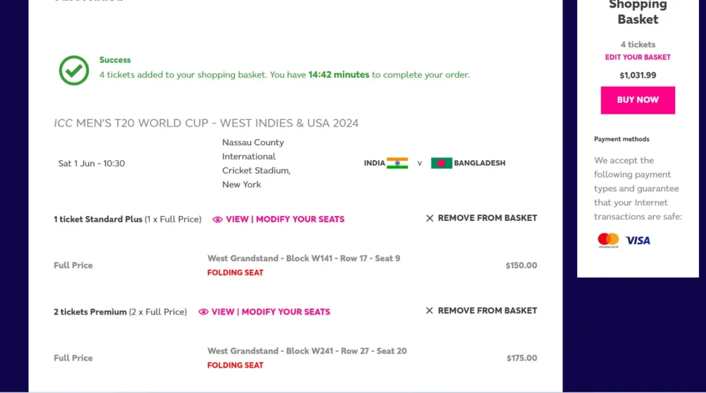 T20 world ticket booking 2024